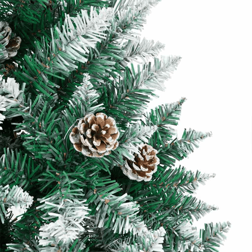 Árvore de Natal - Pinheiro de Natal Slim com 300 LEDs Verde e Branco 180 cm