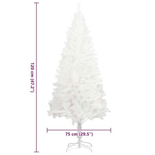 Árvore de Natal - Pinheiro de Natal artificial agulhas realistas 120 cm branco Árvore de Natal - Pinheiro de Natal artificial agulhas realistas 120 cm branco