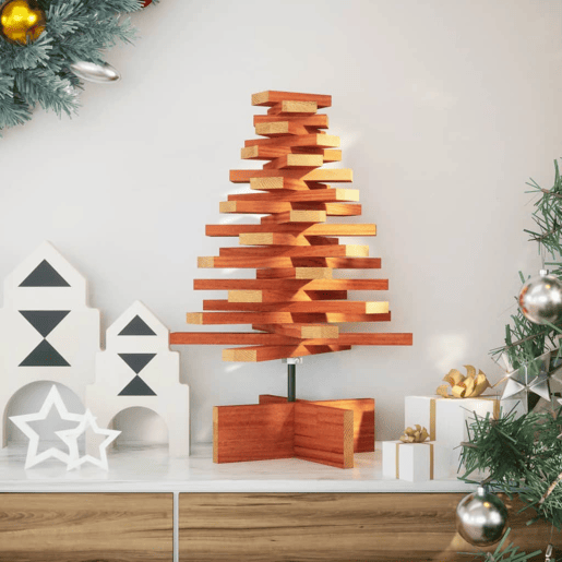 Árvore de Natal decorativa 60 cm pinho maciço castanho-mel Árvore de Natal decorativa 60 cm pinho maciço castanho-mel