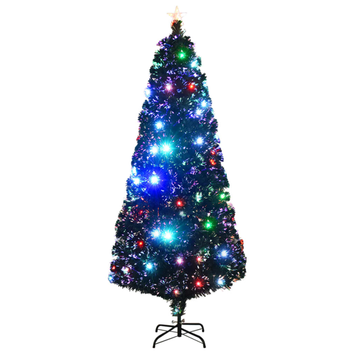 Árvore de Natal pré-iluminada c suporte 210 cm fibra ótica