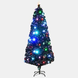 Árvore de Natal pré-iluminada c suporte 210 cm fibra ótica