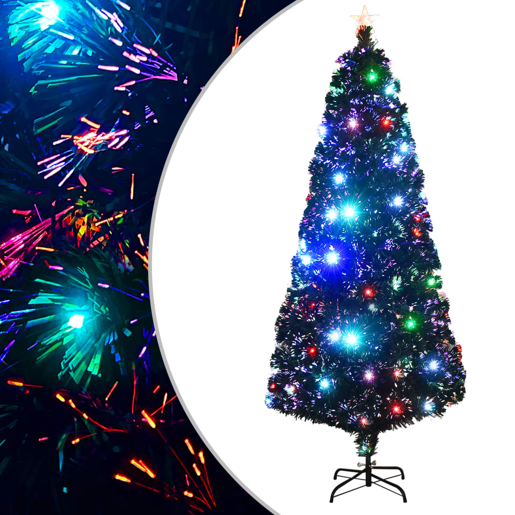 Árvore de Natal pré-iluminada c suporte 210 cm fibra ótica