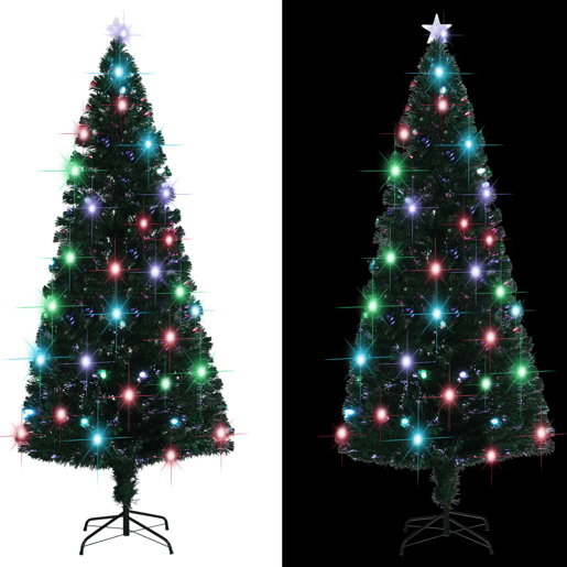 Árvore de Natal pré-iluminada c suporte 210 cm fibra ótica