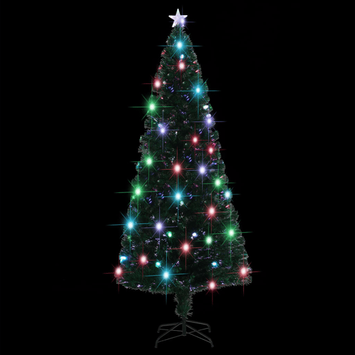 Árvore de Natal pré-iluminada c suporte 210 cm fibra ótica