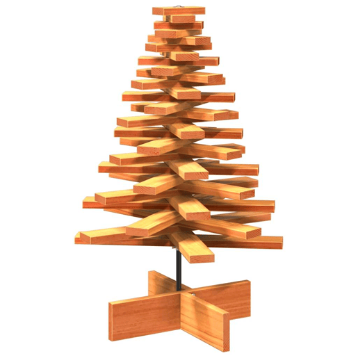 Árvore de Natal decorativa 80 cm pinho maciço castanho-mel Árvore de Natal decorativa 80 cm pinho maciço castanho-mel