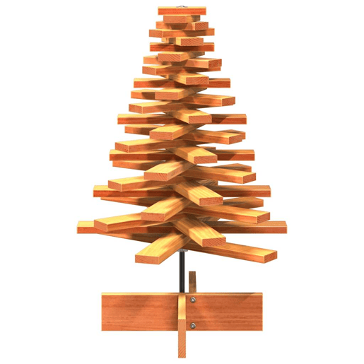Árvore de Natal decorativa 80 cm pinho maciço castanho-mel Árvore de Natal decorativa 80 cm pinho maciço castanho-mel