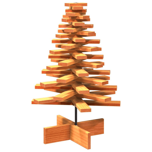 Árvore de Natal decorativa 80 cm pinho maciço castanho-mel Árvore de Natal decorativa 80 cm pinho maciço castanho-mel