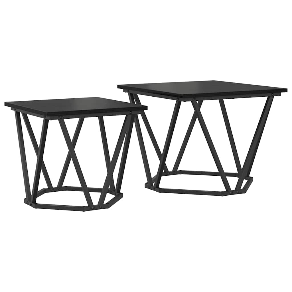 Conjunto De Mesas Auxiliares 50x50 Negro
