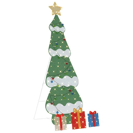 Árvore de Natal - Pinheiro de Natal Iluminada com 3 Caixas de Presente 2D Branco Quente