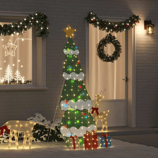 Árvore de Natal - Pinheiro de Natal Iluminada com 3 Caixas de Presente 2D Branco Quente