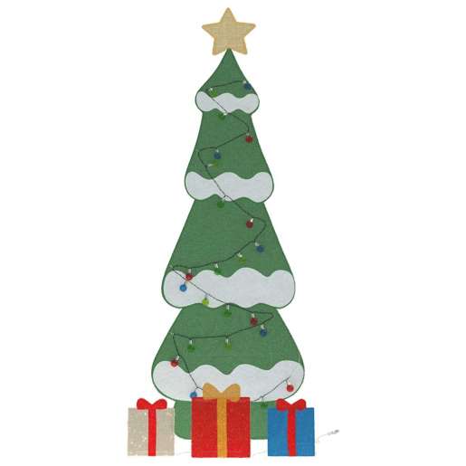 Árvore de Natal - Pinheiro de Natal Iluminada com 3 Caixas de Presente 2D Branco Quente