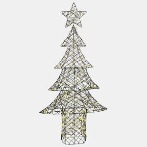 Árvore de Natal - Pinheiro de Natal com 240 LEDs Branco quente 180 cm Vime