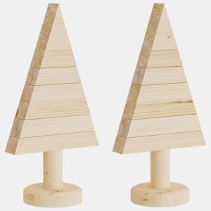 Árvores de Natal - Pinheiro de Natal decorativas 2pcs 30 cm madeira de pinho maciça
