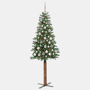 Árvore de Natal - Pinheiro de Natal Slim com 300 LEDs com suporte Verde 180 cm