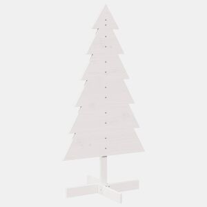 Árvore de Natal - Pinheiro de Natal decorativa 120cm madeira de pinho maciça branco