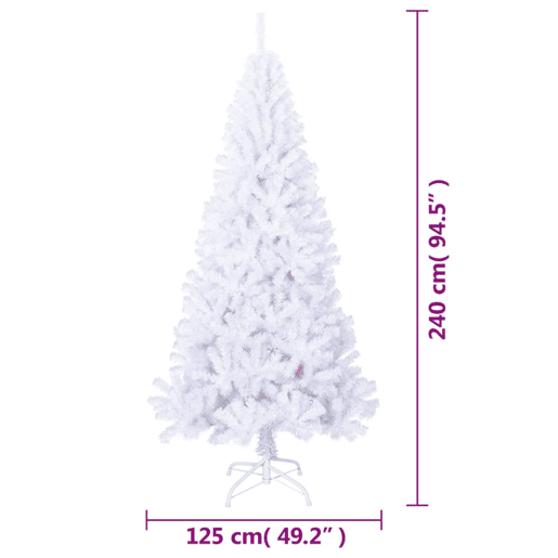 Árvore de Natal - Pinheiro de Natal artificial com ramos grossos 240 cm PVC branco