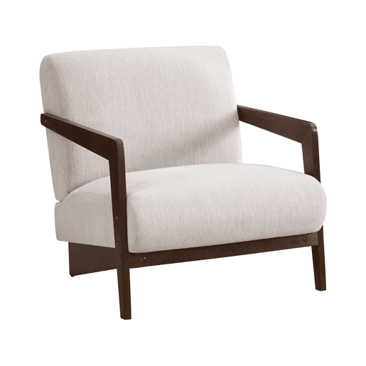 Poltrona escandinava de madeira «Lena» - 71 x 80 x 74 cm - bege Poltrona escandinava de madeira «Lena» - 71 x 80 x 74 cm - bege