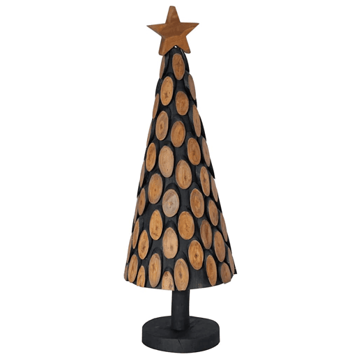 Árvore de Natal - Pinheiro de Natal Castanho 90 cm Madeira de teca maciça