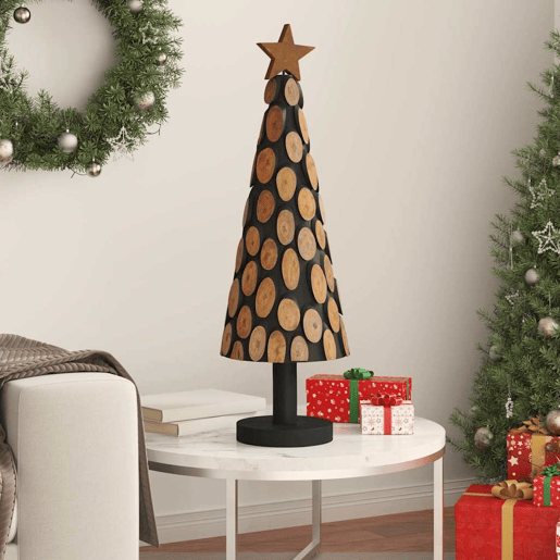 Árvore de Natal - Pinheiro de Natal Castanho 90 cm Madeira de teca maciça