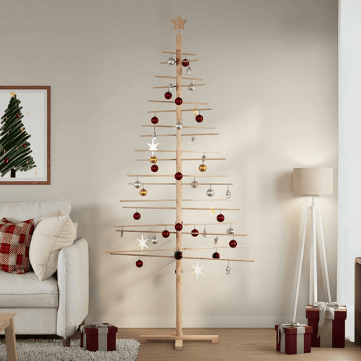 Árvore de Natal - Pinheiro de Natal decorativa 210 cm madeira de pinho maciça