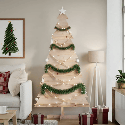 Árvore de Natal - Pinheiro de Natal decorativa 180 cm madeira de pinho maciça