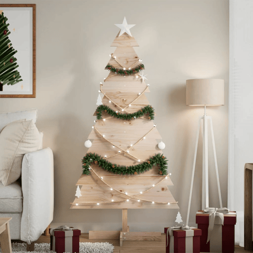 Árvore de Natal - Pinheiro de Natal decorativa 150 cm madeira de pinho maciça
