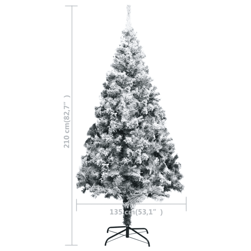 Árvore de Natal - Pinheiro de Natal artificial c flocos de neve 210 cm PVC verde Árvore de Natal - Pinheiro de Natal artificial c flocos de neve 210 cm PVC verde