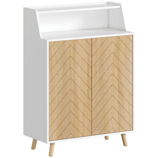 HOMCOM Sapateira de 2 Portas Sapateira para Entrada com Prateleiras Ajustáveis Compartimento Aberto e Pés em Madeira para 15 Pares de Sapatos 75x35x104 cm Branco e Madeira HOMCOM Sapateira de 2 Portas Sapateira para Entrada com Prateleiras Ajustáveis Compartimento Aberto e Pés em Madeira para 15 Pares de Sapatos 75x35x104 cm Branco e Madeira