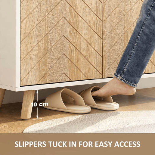 HOMCOM Sapateira de 2 Portas Sapateira para Entrada com Prateleiras Ajustáveis Compartimento Aberto e Pés em Madeira para 15 Pares de Sapatos 75x35x104 cm Branco e Madeira HOMCOM Sapateira de 2 Portas Sapateira para Entrada com Prateleiras Ajustáveis Compartimento Aberto e Pés em Madeira para 15 Pares de Sapatos 75x35x104 cm Branco e Madeira