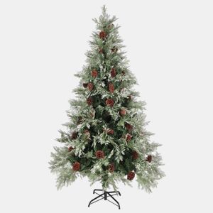 Árvore de Natal - Pinheiro de Natal com pinhas 195 cm PVC e PE verde e branco