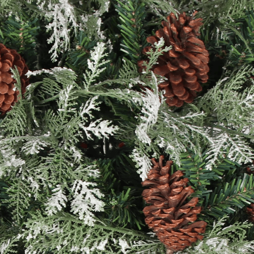 Árvore de Natal - Pinheiro de Natal com pinhas 195 cm PVC e PE verde e branco Árvore de Natal - Pinheiro de Natal com pinhas 195 cm PVC e PE verde e branco