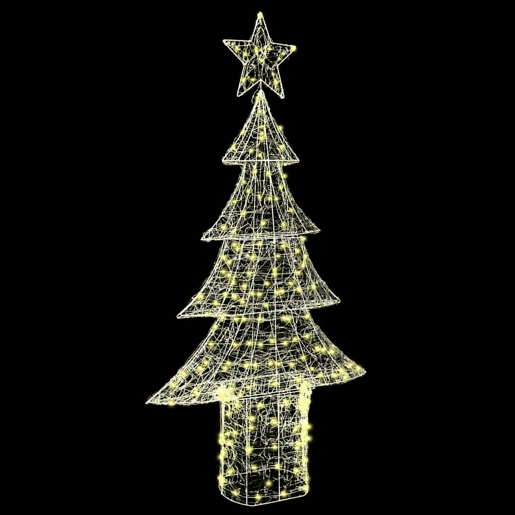 Árvore de Natal - Pinheiro de Natal com 240 LEDs Branco quente 180 cm Acrílo