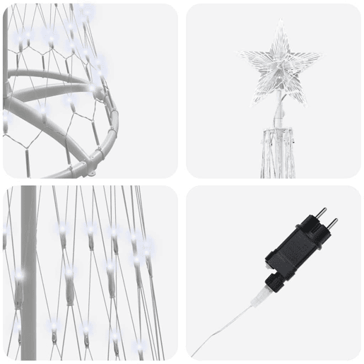 Árvore de Natal - Pinheiro de Natal LED Branco frio 70 x 70 x 250 cm Metal