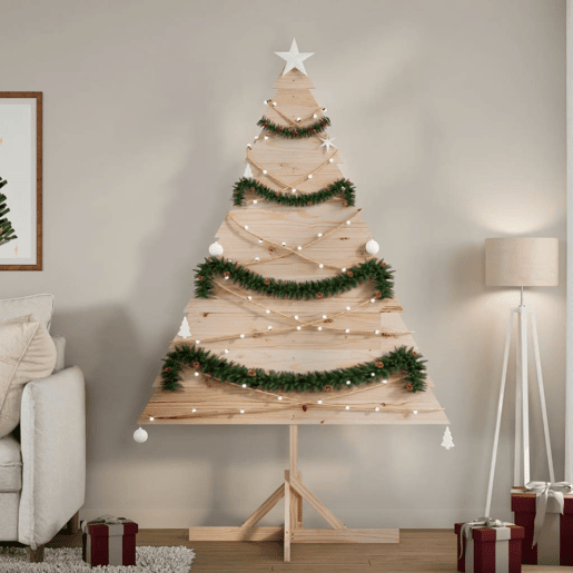 Árvore de Natal - Pinheiro de Natal em madeira decorativa 180 cm madeira maciça