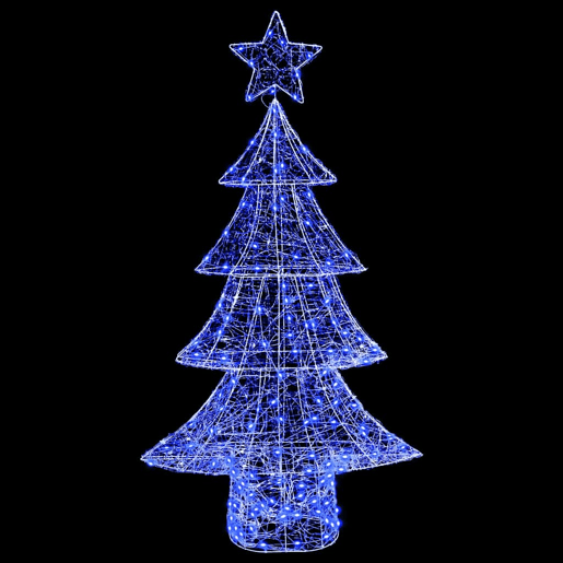 Árvore de Natal - Pinheiro de Natal com 160 LEDs Azul 150 cm Acrílo