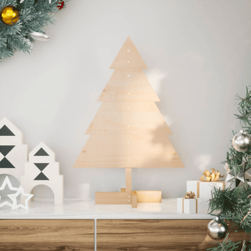 Árvore de Natal - Pinheiro de Natal em madeira decorativa 70 cm madeira maciça