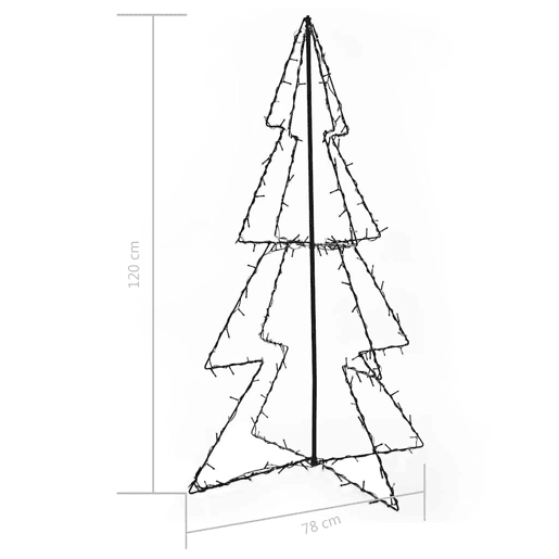 Árvore de Natal - Pinheiro de Natal em cone 160 LEDs 78x120 cm interior e exterior Árvore de Natal - Pinheiro de Natal em cone 160 LEDs 78x120 cm interior e exterior