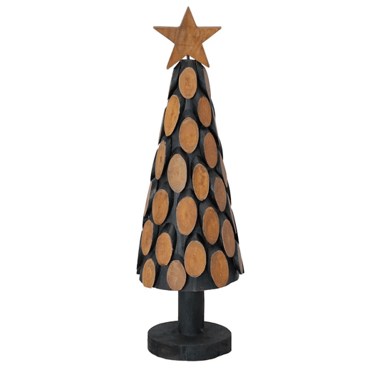 Árvore de Natal - Pinheiro de Natal Castanho 60 cm Madeira de teca maciça