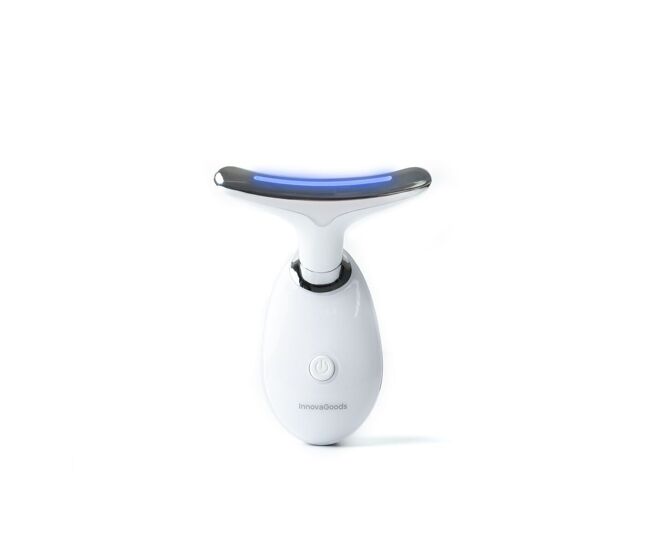 Masajeador facial eléctrico reafirmante para cara y cuello con led, ems y calor selora innovagoods