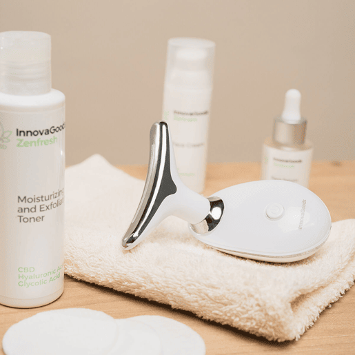 Massageador Facial Elétrico Reafirmante para Rosto e Pescoço com LED, EMS e Calor Selora InnovaGoods