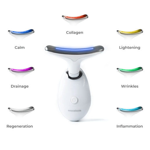 Massageador Facial Elétrico Reafirmante para Rosto e Pescoço com LED, EMS e Calor Selora InnovaGoods