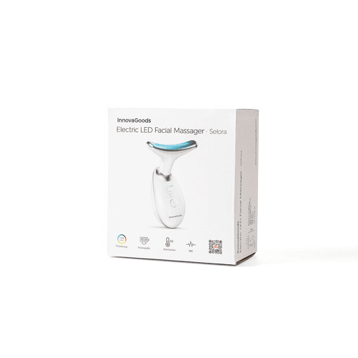 Massageador Facial Elétrico Reafirmante para Rosto e Pescoço com LED, EMS e Calor Selora InnovaGoods