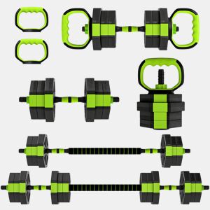 SPORTNOW Conjunto de Halteres Ajustáveis 4 em 1 20 kg Conjunto de Pesos Utilizado como Kettlebell Barra Halteres ou Suporte para Flexões Equipamento de Fitness para Homens e Mulheres Ginásio em Casa
