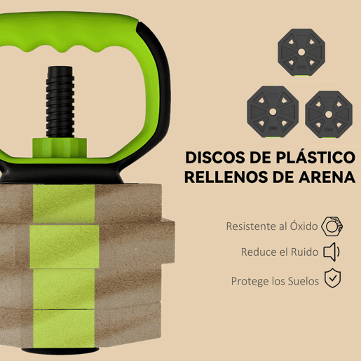 SPORTNOW Conjunto de Halteres Ajustáveis 4 em 1 20 kg Conjunto de Pesos Utilizado como Kettlebell Barra Halteres ou Suporte para Flexões Equipamento de Fitness para Homens e Mulheres Ginásio em Casa