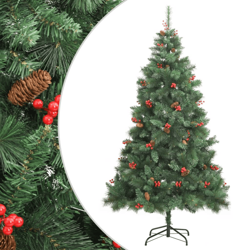 Árvore de Natal - Pinheiro de Natal artificial articulada c pinhas e bagas 210 cm Árvore de Natal - Pinheiro de Natal artificial articulada c pinhas e bagas 210 cm