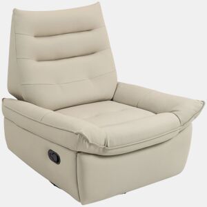 HOMCOM Poltrona Relax Reclinável Manual 3 em 1, Poltrona Relax Giratória, Função de Balanço, Estofada em PU, Apoio para Pés, Assento Largo, Almofadado Espesso, Cadeira Reclinável até 135º, Creme