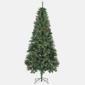 Árvore de Natal - Pinheiro de Natal artificial com pinhas 210 cm verde