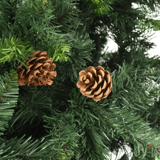 Árvore de Natal - Pinheiro de Natal artificial com pinhas 210 cm verde