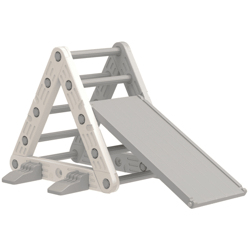 AIYAPLAY Triângulo de Escalada 3 em 1 com Escorrega e Rampa Brinquedo de Escalada para Crianças de 18-48 Meses em Plástico, para Interior e Exterior Cinza e Branco