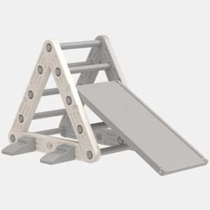 AIYAPLAY Triângulo de Escalada 3 em 1 com Escorrega e Rampa Brinquedo de Escalada para Crianças de 18-48 Meses em Plástico, para Interior e Exterior Cinza e Branco
